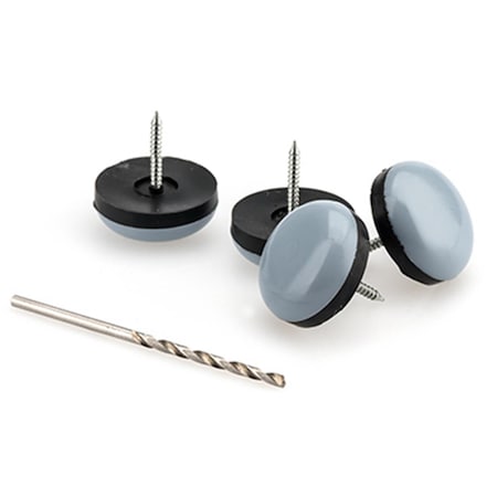 Richelieu 0.87 in. TruGuard Round Nail on Sliders, Gray Blue , 4PK 235695